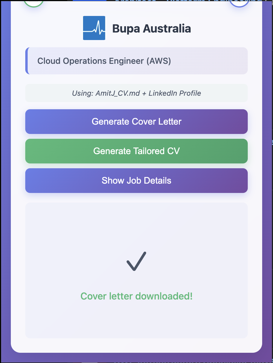 iJobber CV upload screen where the user adds their resume for tailoring