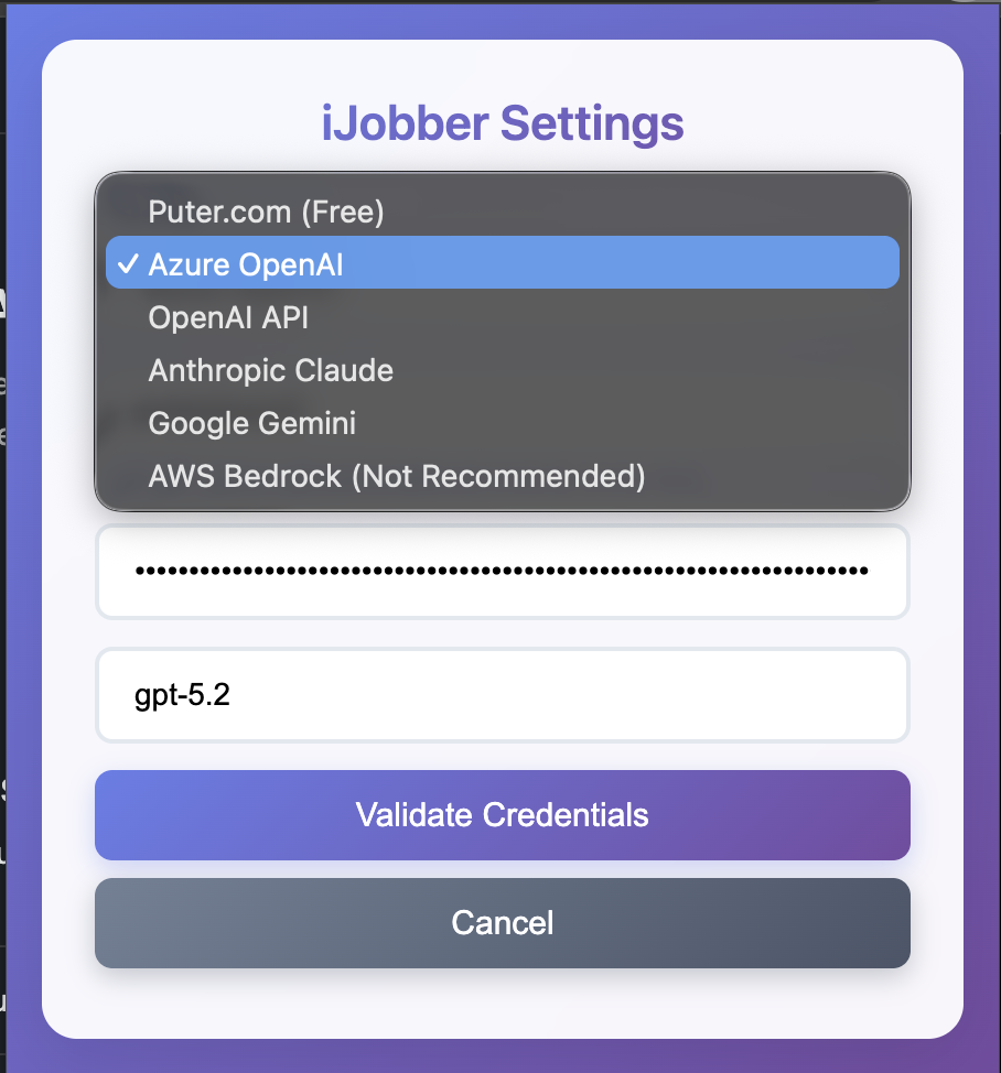 iJobber generating a tailored cover letter and CV with AI from a job description